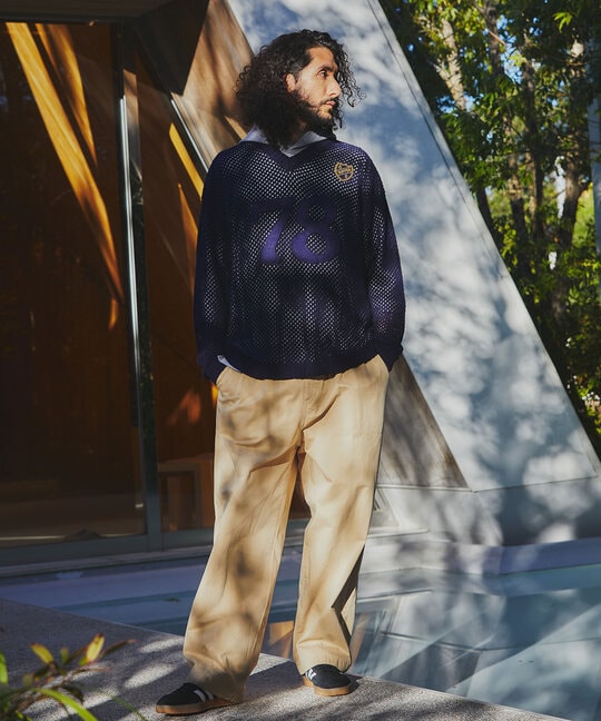 [INDIGO LABEL] ：インディゴ ナンバリング メッシュニット