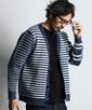 [INDIGO LABEL] ：インディゴ ボーダー ストライプ カーディガン