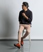 シアサッカーストライプ 製品染め スキッパーシャツ