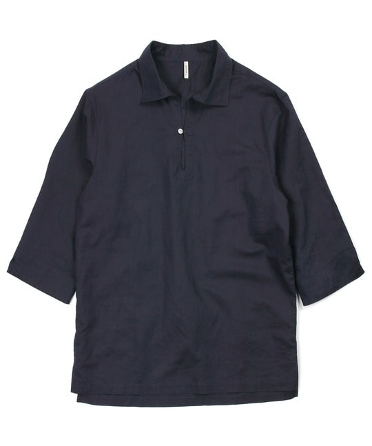綿麻素材 7分袖 スキッパーシャツ ｜The DUFFER of St.GEORGE