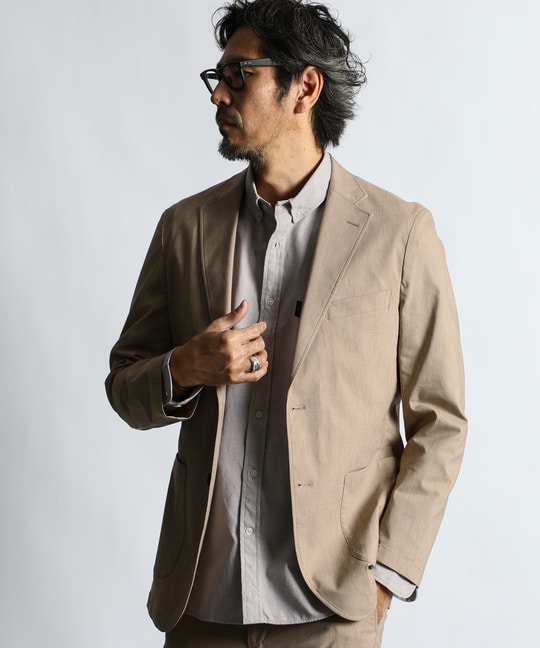 リネン混 セットアップストレッチジャケット