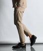 リネン混 セットアップ ストレッチイージースラックス