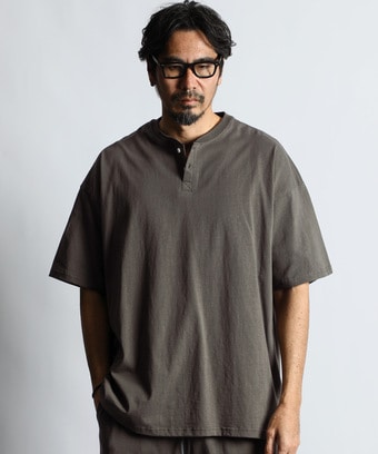 8オンス ヘビーウェイト オーバーサイズヘンリーネックTシャツ