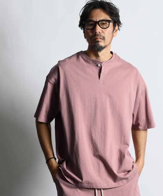8オンス ヘビーウェイト オーバーサイズヘンリーネックTシャツ