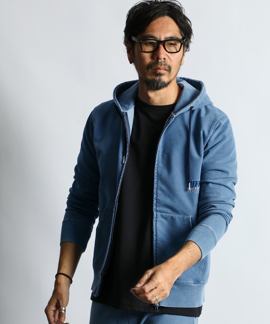 [INDIGO LABEL] ：インディゴポンチ セットアップジップパーカー