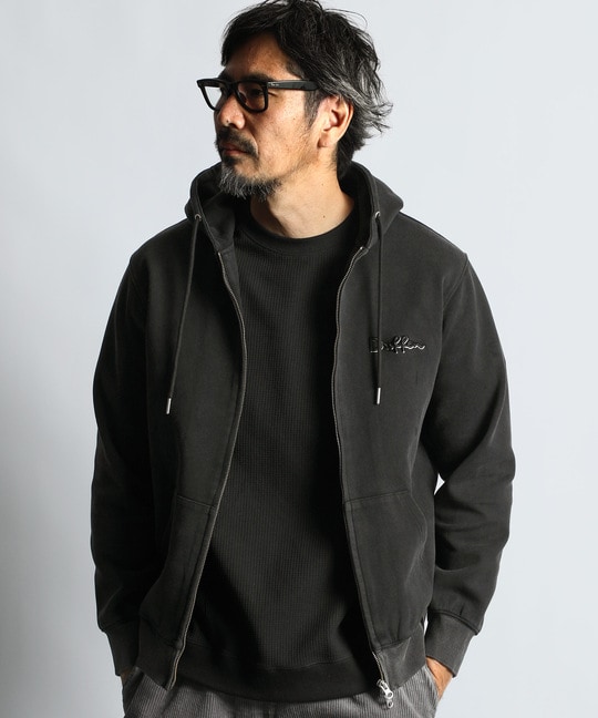 ポンチ素材 スノー加工フルジップパーカー