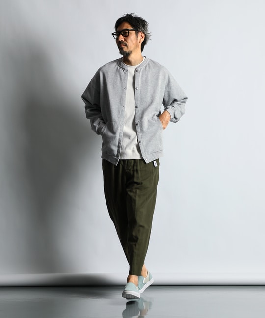ポンチ素材 スノー加工スナップカーディガン
