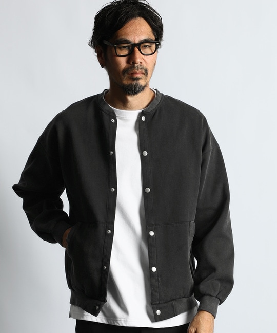 ポンチ素材 スノー加工スナップカーディガン