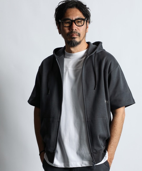 〔BLACK LABEL〕：セットアップ クールマックス半袖パーカー