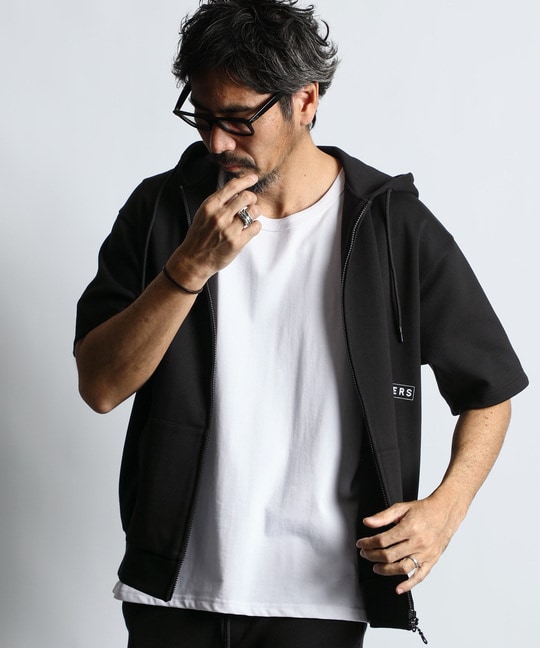 〔BLACK LABEL〕：セットアップ クールマックス　半袖パーカー