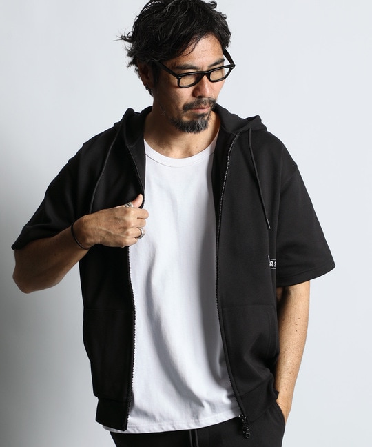 〔BLACK LABEL〕：セットアップ クールマックス半袖パーカー