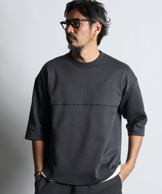 〔BLACK LABEL〕：セットアップ クールマックス7分袖トップス