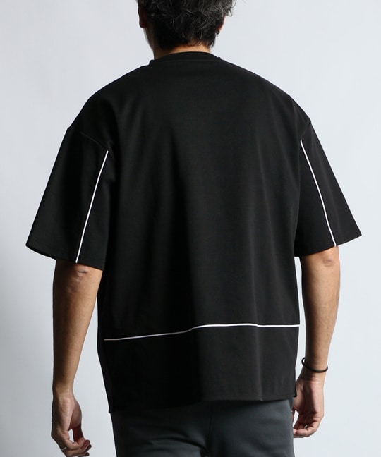 〔BLACK LABEL〕：ポンチ素材 スリーエンブレムTシャツ