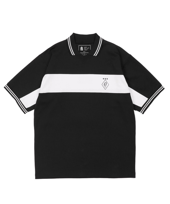 〔BLACK LABEL〕：ポンチ素材 フットボールポロ