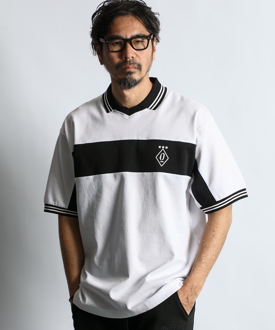 〔BLACK LABEL〕：ポンチ素材 フットボールポロ