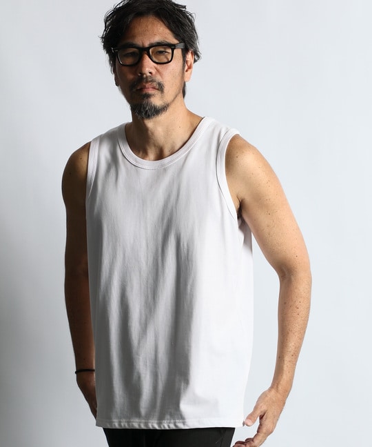 〔BLACK LABEL〕：速乾 バックプリントタンクトップ