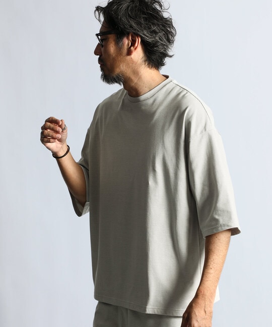 セットアップ 2層構造クールマックス　ナローボーダーTシャツ