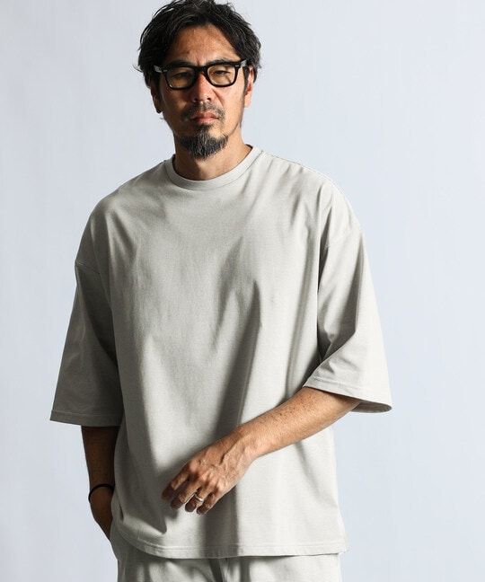 セットアップ 2層構造クールマックスナローボーダーTシャツ