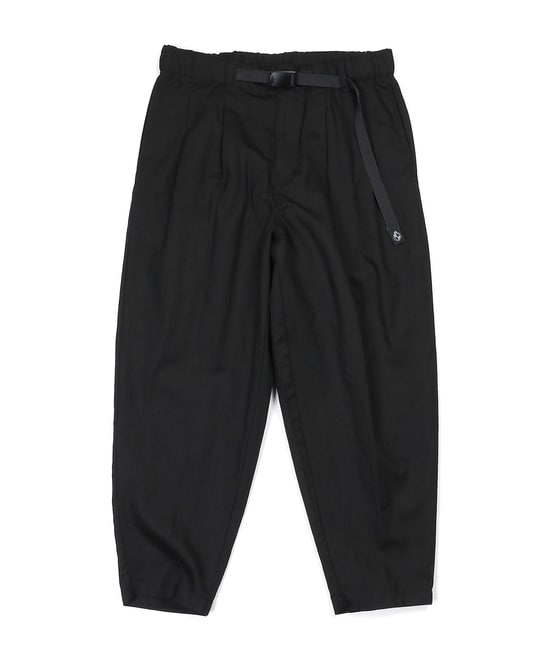 リネンブレンド テーパードワイドパンツ