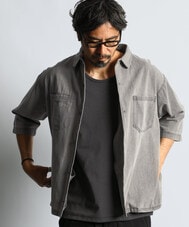 6.2オンス デニム7分袖シャツ