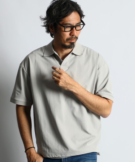 「エアフレックス」鹿の子編みスキッパーポロ