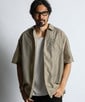 ナイロン/ウール ルーズフィット半袖シャツ