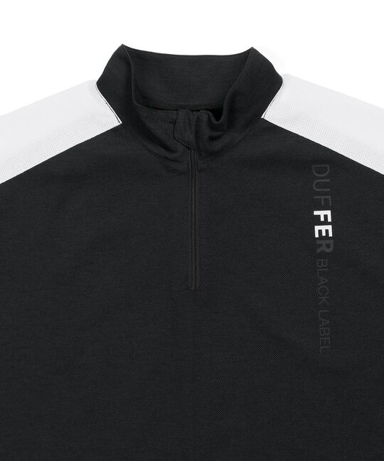 〔BLACK LABEL〕："A-PACK" ハーフジップ スタンドTEE