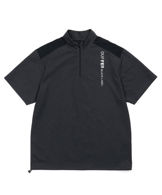 〔BLACK LABEL〕："A-PACK" ハーフジップ スタンドTEE