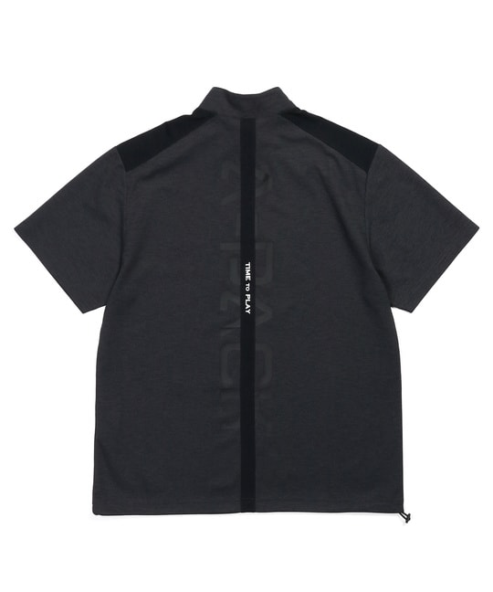 〔BLACK LABEL〕："A-PACK" ハーフジップ スタンドTEE