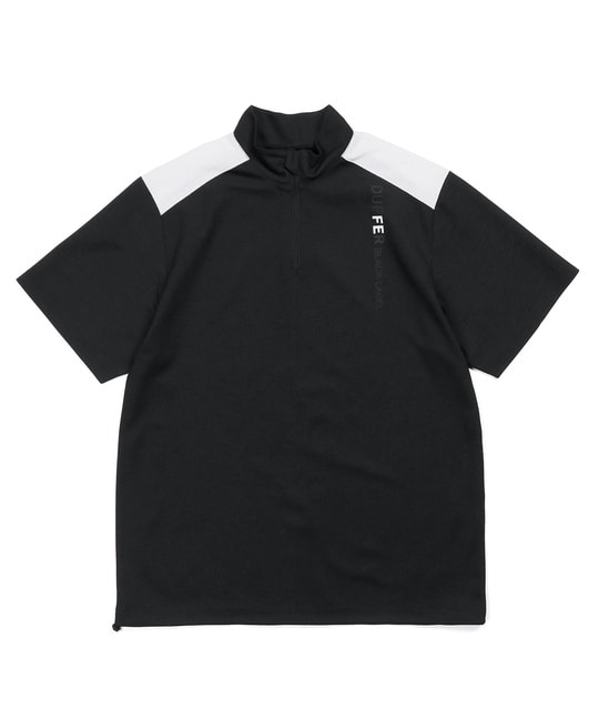 〔BLACK LABEL〕："A-PACK" ハーフジップ スタンドTEE