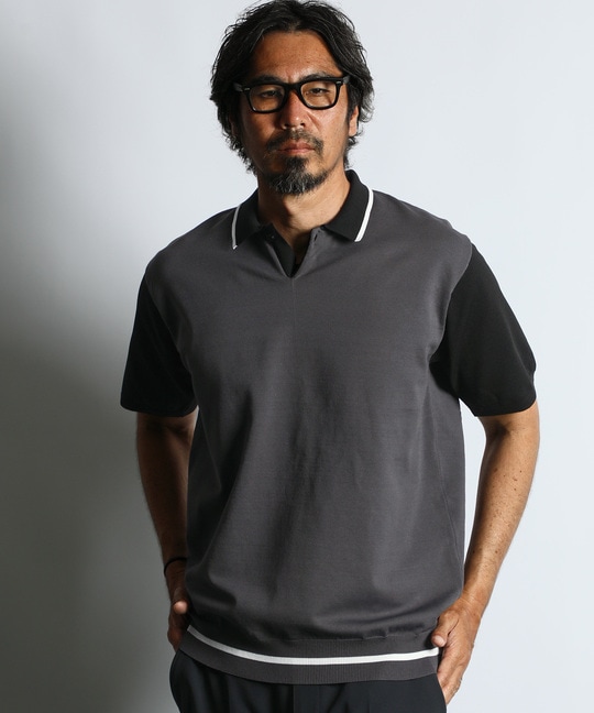 〔BLACK LABEL〕："A-PACK" テックニット ポロ