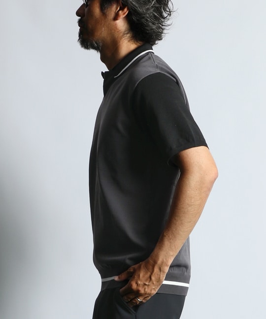 〔BLACK LABEL〕："A-PACK" テックニット ポロ