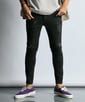 超伸縮「ガムストレッチ デニム」ダメージ＆ペイント加工 ブラックデニム【WEB限定アイテム】