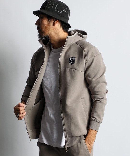 〔BLACK LABEL〕：セットアップ ダンボールニット　ジップパーカー