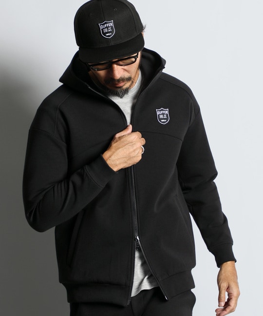 〔BLACK LABEL〕：セットアップ ダンボールニット　ジップパーカー