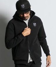 〔BLACK LABEL〕:セットアップ ダンボールニットジップパーカー