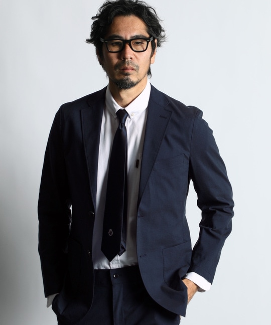 リネン混 セットアップ　ストレッチジャケット