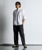 超伸縮 麻混「ガムストレッチ」製品染めイージーバギーパンツ