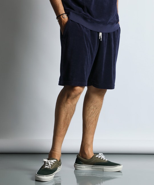 ピグメント加工 セットアップ　パイルショートパンツ