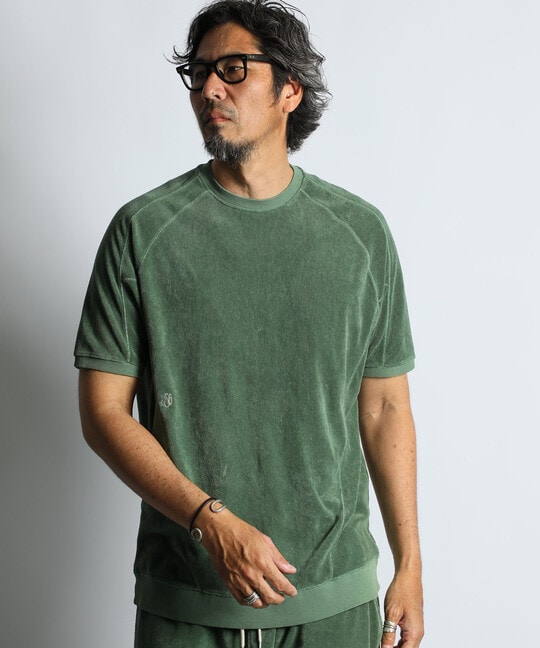 ピグメント加工 セットアップ　パイルTシャツ