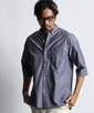 綿麻シャンブレー 5分袖シャツ