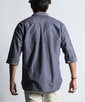 綿麻シャンブレー 5分袖シャツ