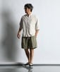 綿麻シャンブレー 5分袖シャツ