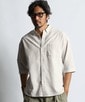 綿麻シャンブレー 5分袖シャツ