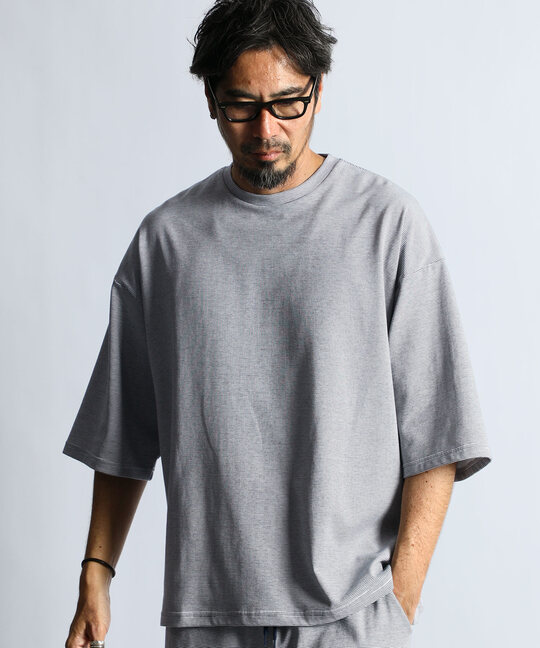 セットアップ 2層構造クールマックスナローボーダーTシャツ