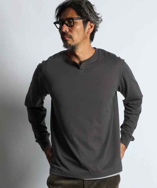 「OPTIMA COOL」オプティマクール ヘンリーネック ロンTEE