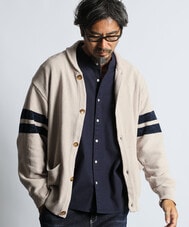 モールニット ショールカラー カーディガン