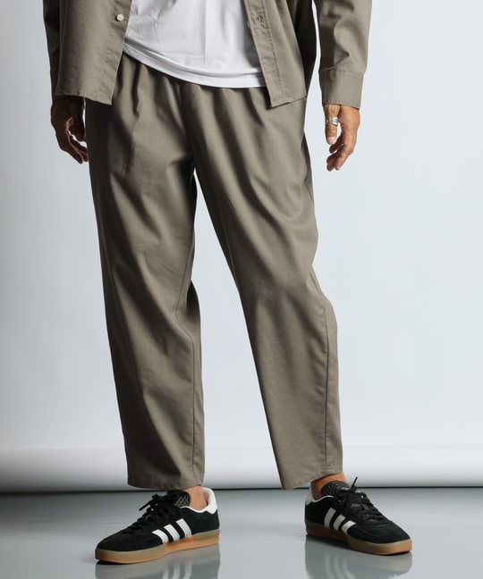 セットアップ 麻混COOLMAXイージーワイドパンツ