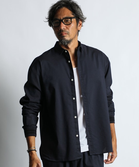 セットアップ 麻混COOLMAXリブ袖シャツ ｜The DUFFER of St