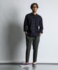 セットアップ 麻混COOLMAXノーカラーシャツ